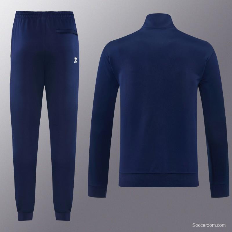 2026 Adidas Navy Blue Full Zipper Jacket + Long Pants
