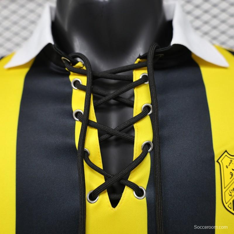 Player Version 2026 Peñarol Yellow & Black Vertical Stripes Long Sleeve Retro Heritage Jersey