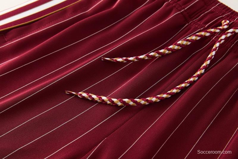 26/27  Arsenal  Maroon Pinstripe Short Sleeve+Soccer Shorts