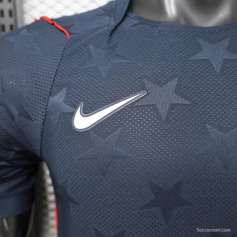 Player Version 2026 USA Navy Blue with All-Over Star Pattern Away Jersey