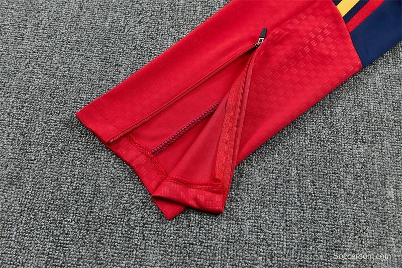 26/27 Spain Away White Half Zipper Jacket Tracksuit + Long Pants