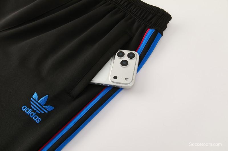 2026/27 Adidas Originals  White Full Zipper Jacket Tracksuit + Navy Blue Long Pants