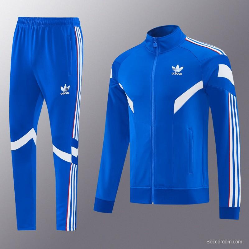 2026/27 Adidas Originals Blue Full Zipper Jacket Tracksuit + Long Pants