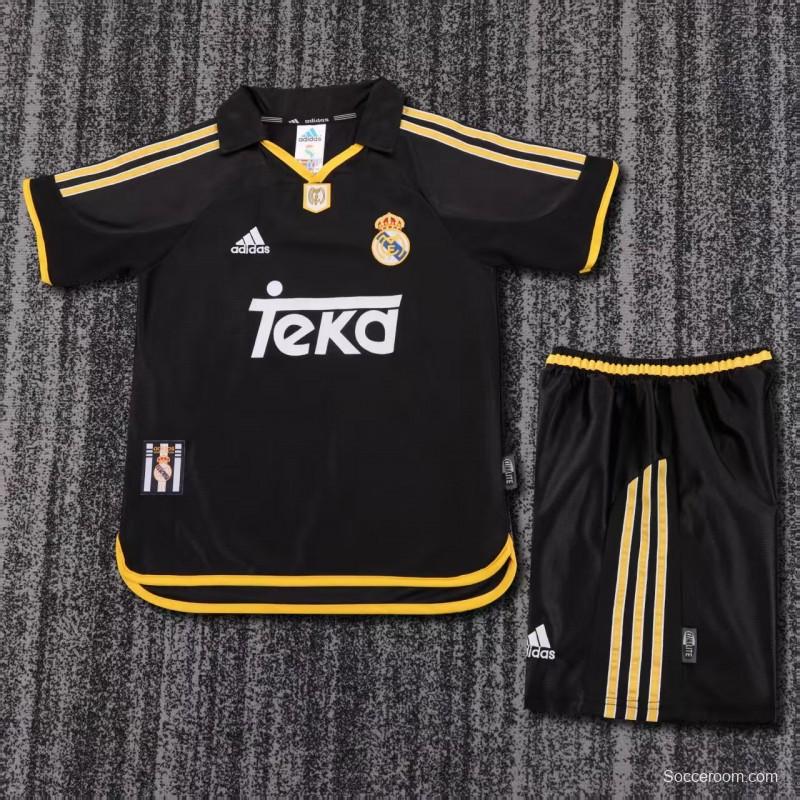 Retro Kids 99/01 Real Madrid Away Black Jersey