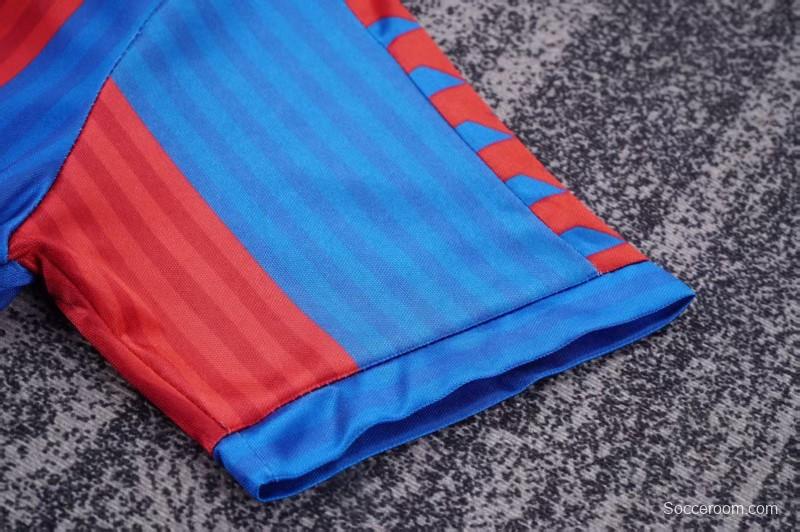 Retro 1989/92 Kids FC Barcelona Blue & Red Stripe Home Jersey