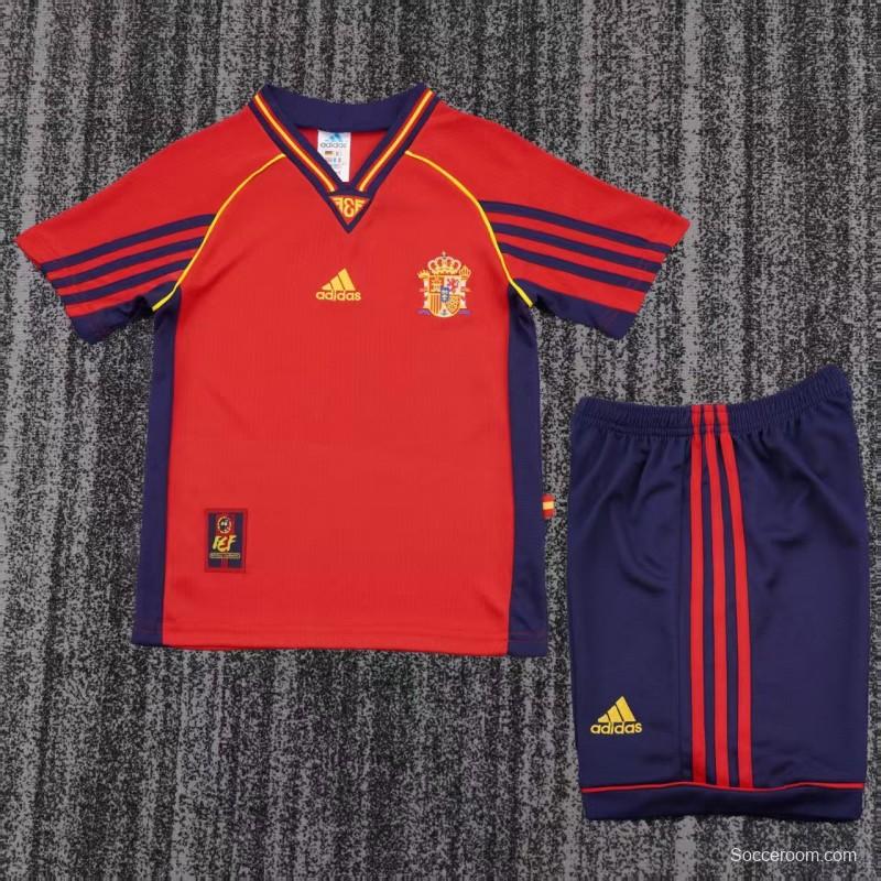 Retro Kids 1998 Spain Home Jersey