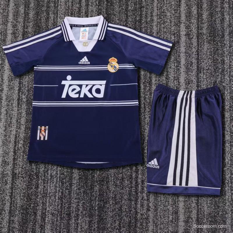 Retro Kids 98/99 Real Madrid Away Navy Jersey
