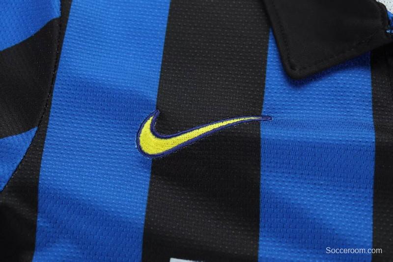 Retro 98/99 Kids  Inter Milan Blue & Black Stripe Home Jersey