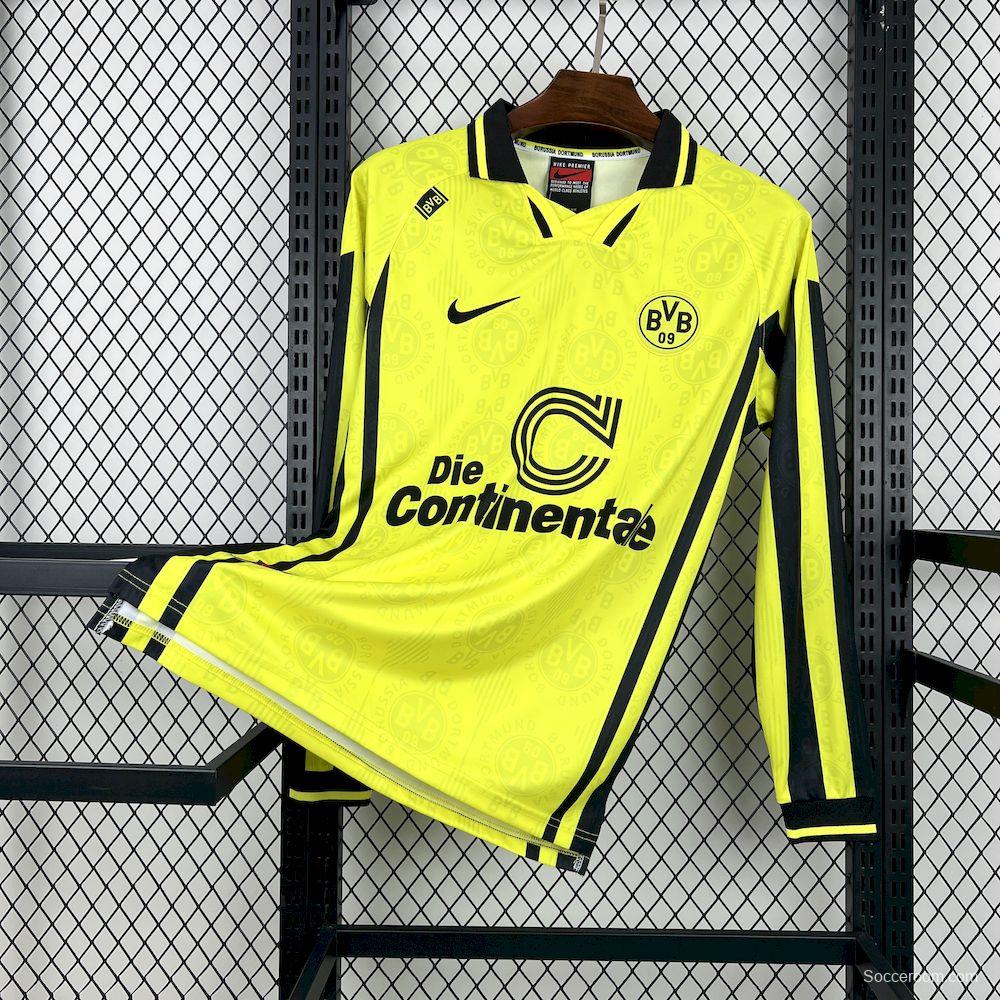 1996/97 Retro Borussia Dortmund Home Long Sleeves Jersey