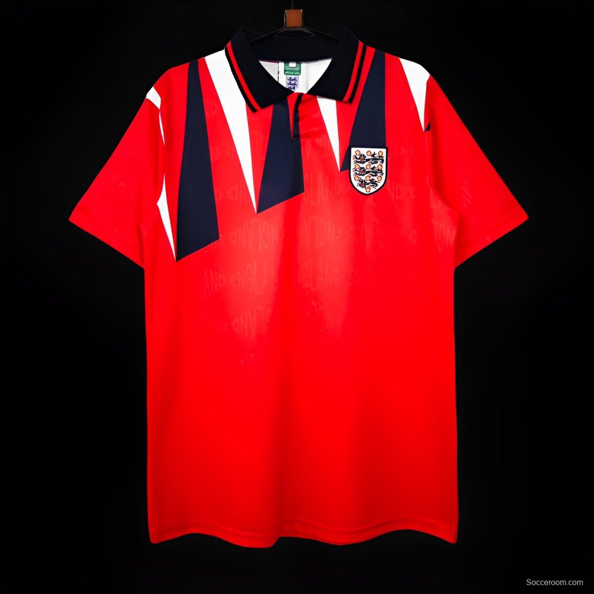 Retro 1992 England Away Red Jersey