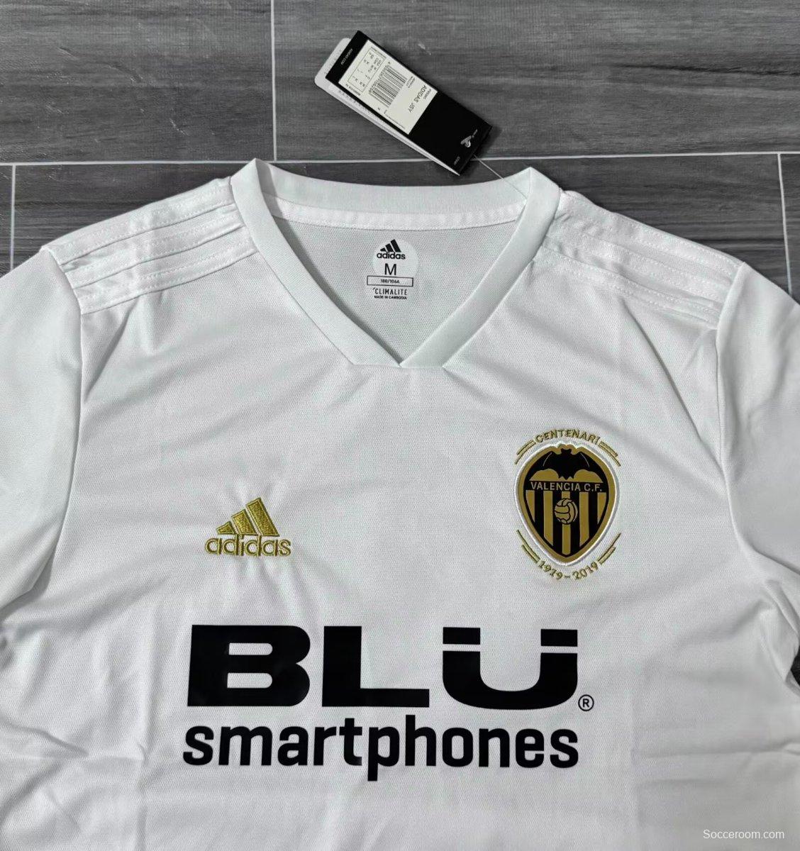 Retro 18/19 Valencia 100th Anniversary Home Jersey