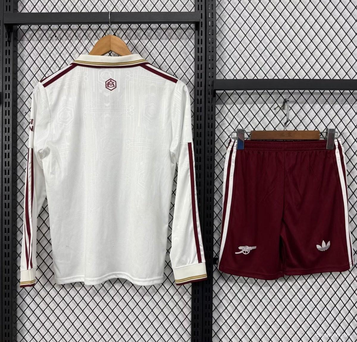 25/26 Kids Arsenal Third White Long Sleeve Jersey