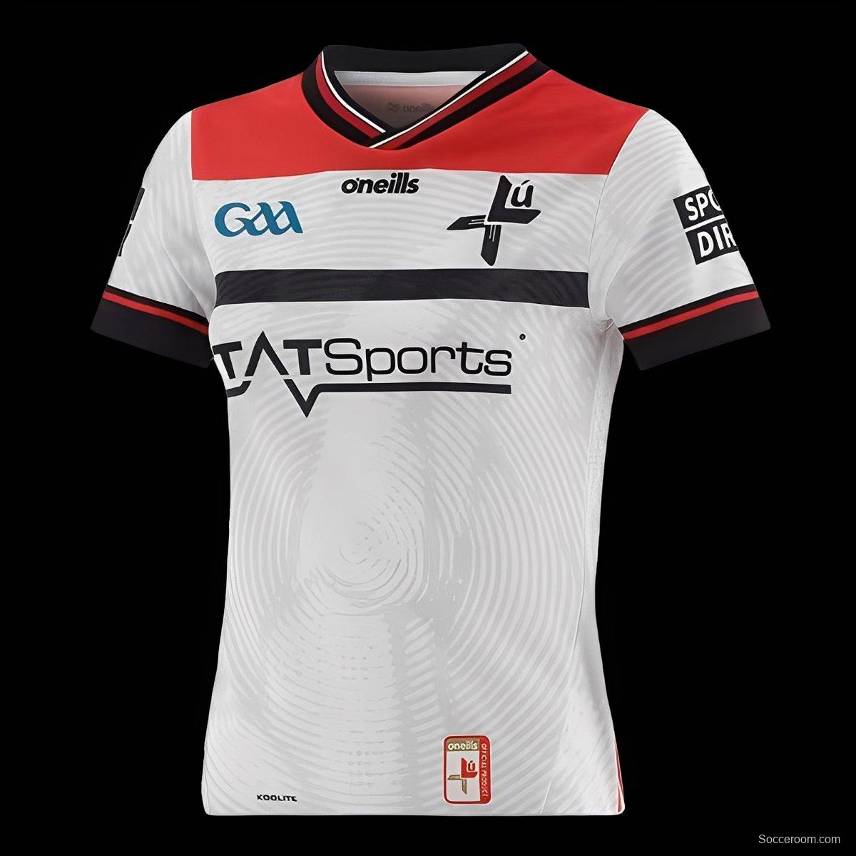 2026 Louth GAA White with Red Shoulders and Black Stripe Jersey