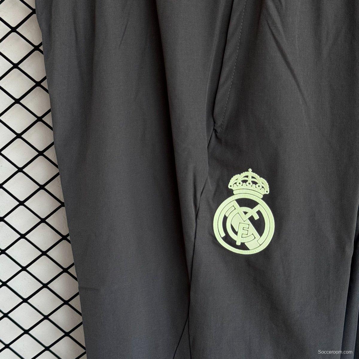25/26 Real Madrid Green Full Zipper Windbreaker + Long Pants