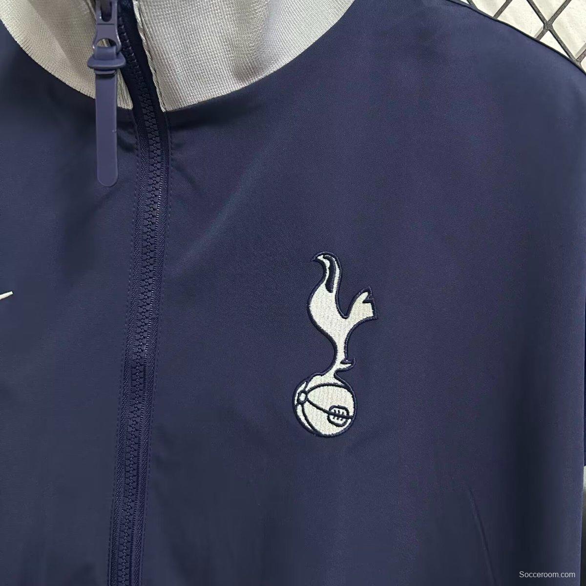 25/26 Tottenham Hotspur Navy Full Zipper Windbreaker