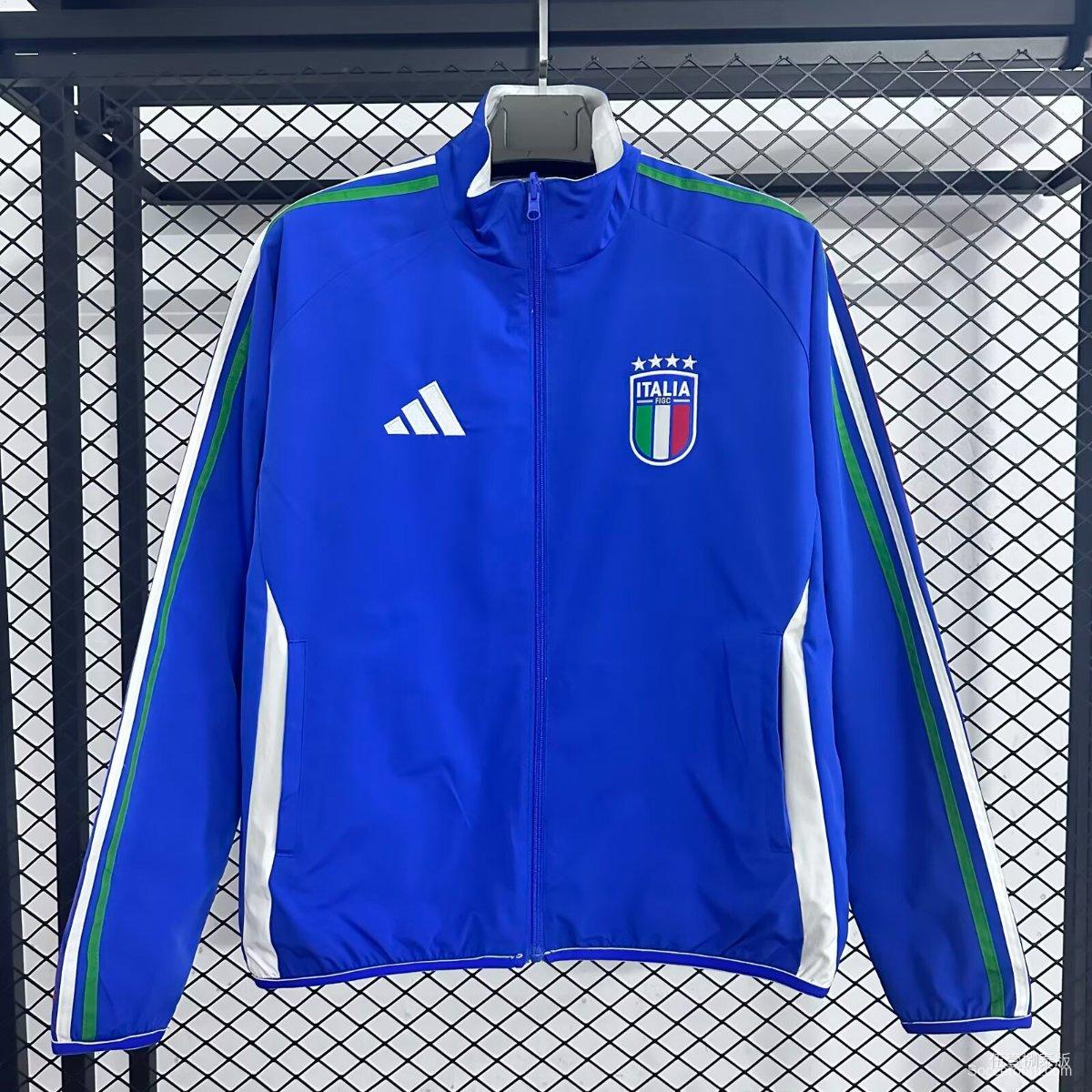 2026 Italy Blue Full Zipper Windbreaker