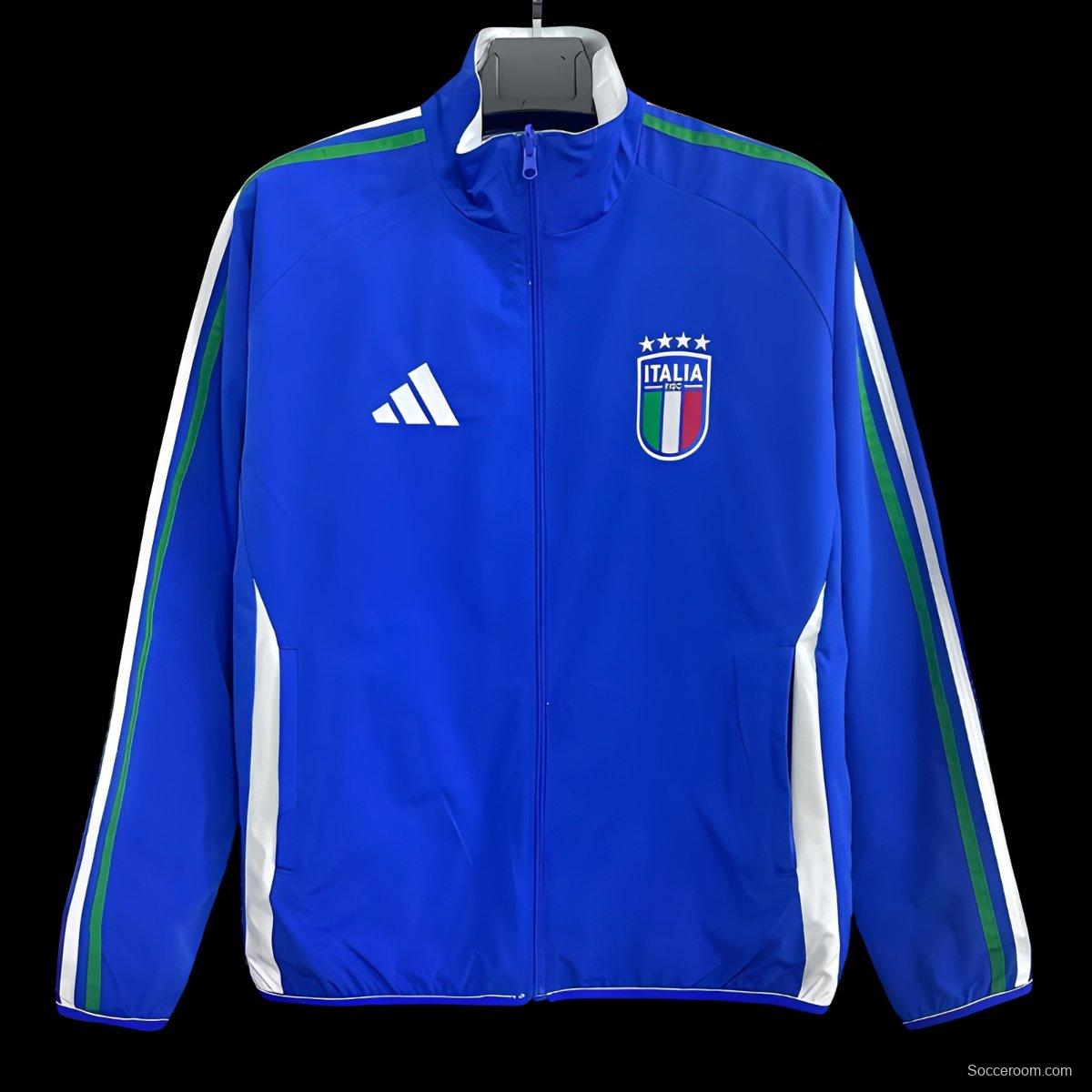 2026 Italy Blue Full Zipper Windbreaker