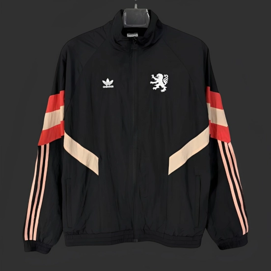 25/26 Manchester United Black/White Full Zipper Windbreaker