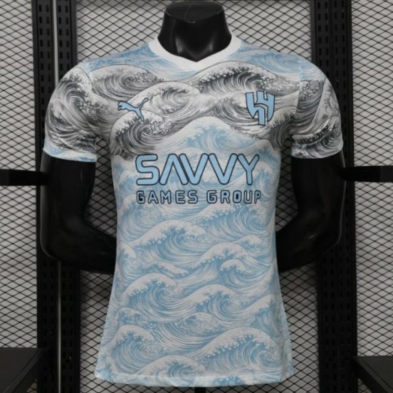 Player Version 26/27 Al-Hilal SFC White & Blue Hokusai Wave Print Special Edition Away Jersey