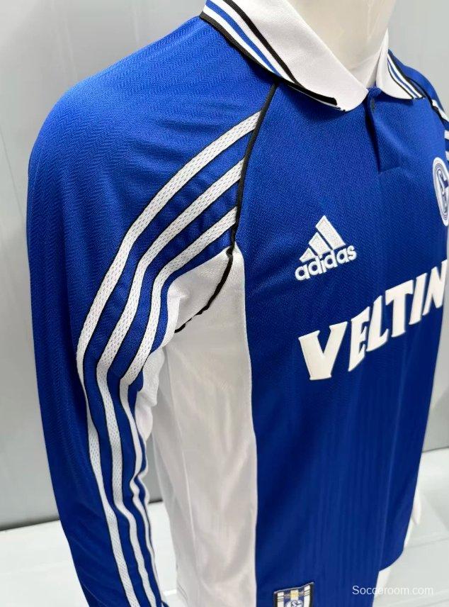 Retro 98/00 Schalke 04 Home Long Sleeve Jersey