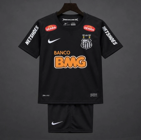 Retro 12/13 Kids Santos Black Jersey