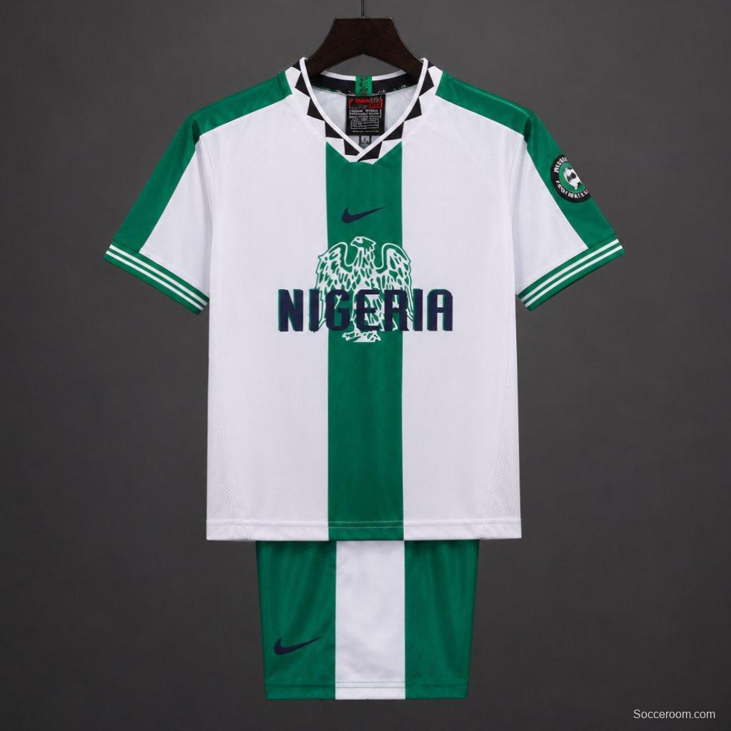 Retro 1996 Kids Nigeria Away White Jersey