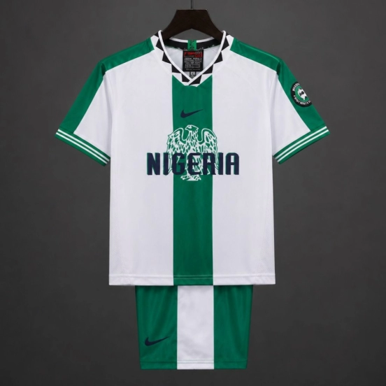 Retro 1996 Kids Nigeria Away White Jersey
